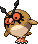 Hoothoot Pixel Art gen4_platinum - Pokemon Gallery