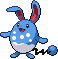 Azumarill Pixel Art gen5_black-white - Pokemon Gallery