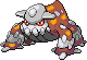 Heatran Pixel Art gen5_black-white - Pokemon Gallery