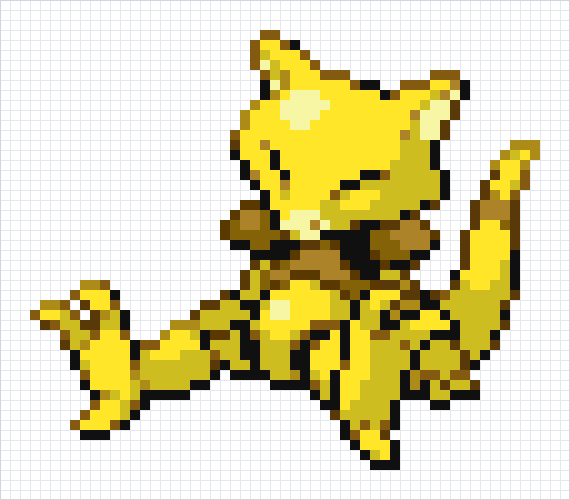 Abra Pixel Art Grid