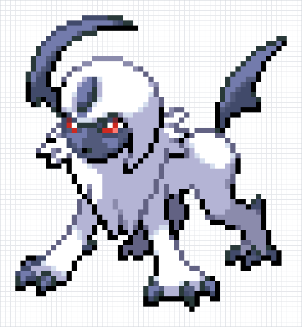 Absol Pixel Art Grid