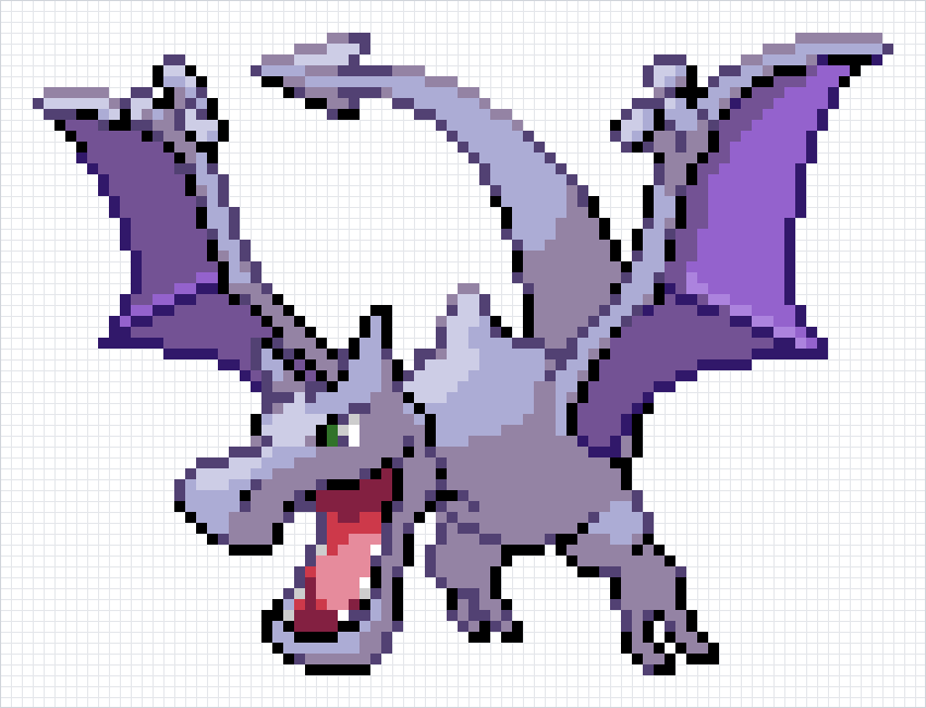 Aerodactyl Pixel Art Grid