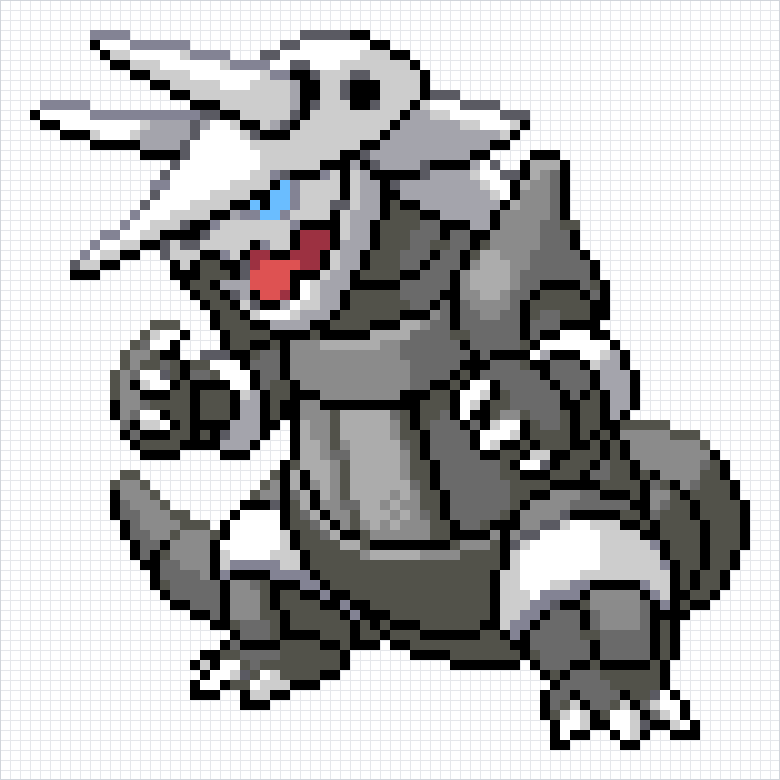 Aggron Pixel Art Grid