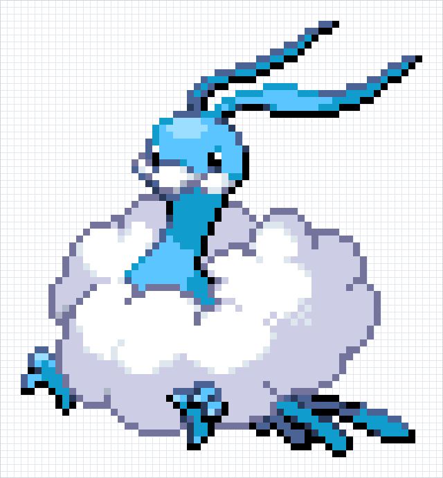 Altaria Pixel Art Grid