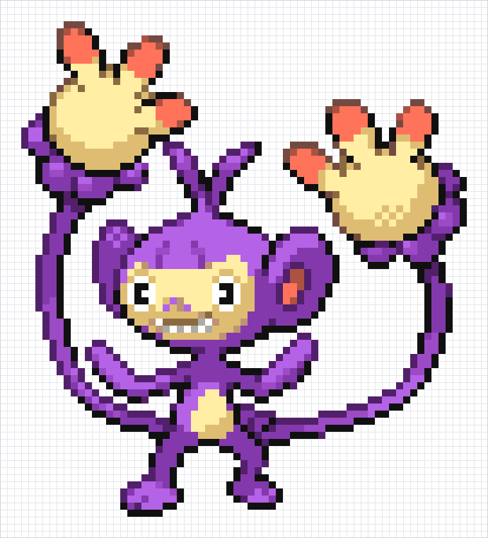 Ambipom Pixel Art Grid