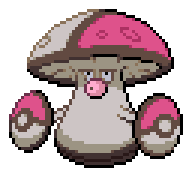 Amoonguss Pixel Art Grid