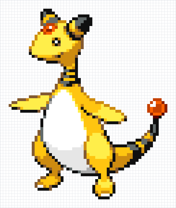 Ampharos Pixel Art Grid