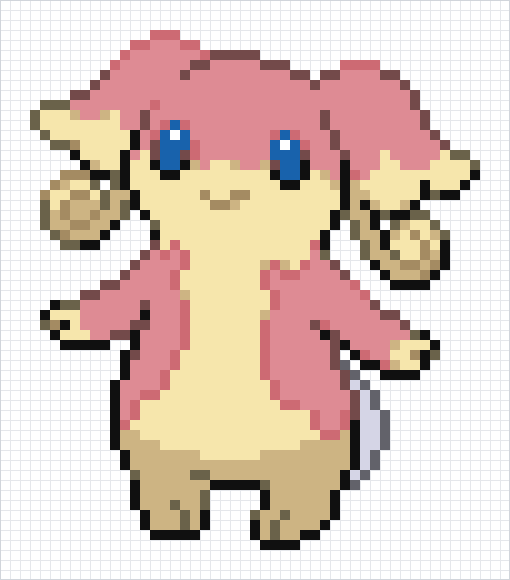 Audino Pixel Art Grid