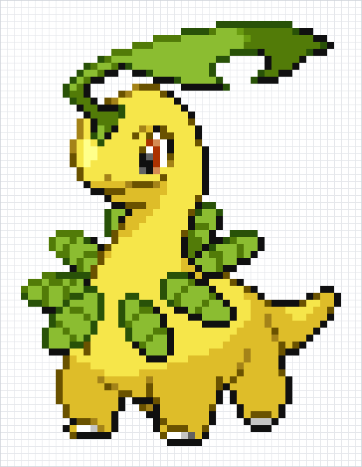 Bayleef Pixel Art Grid