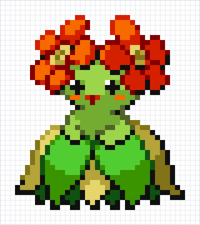 Bellossom Pixel Art Grid