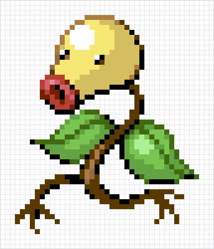 Bellsprout Pixel Art Grid