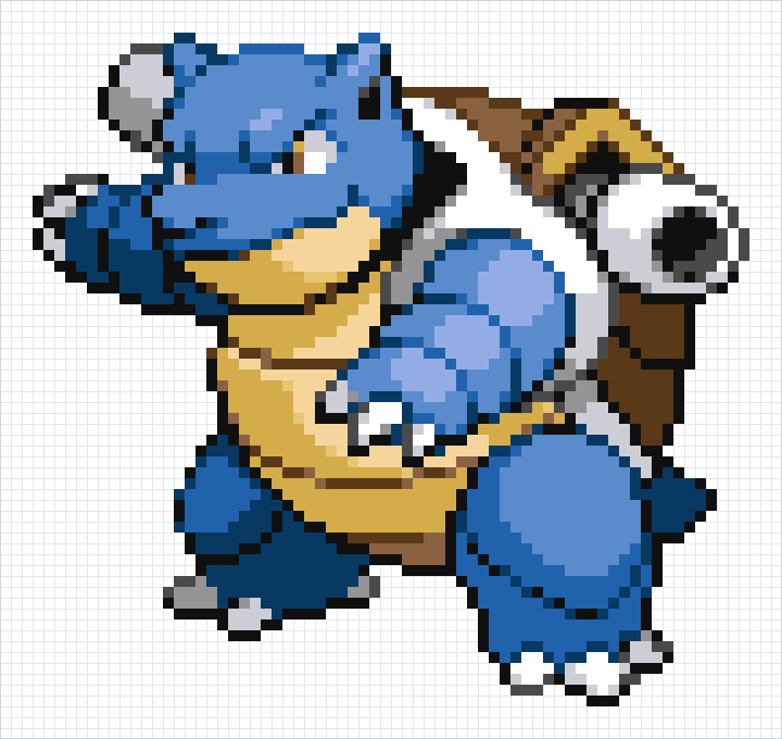 Blastoise Pixel Art Grid