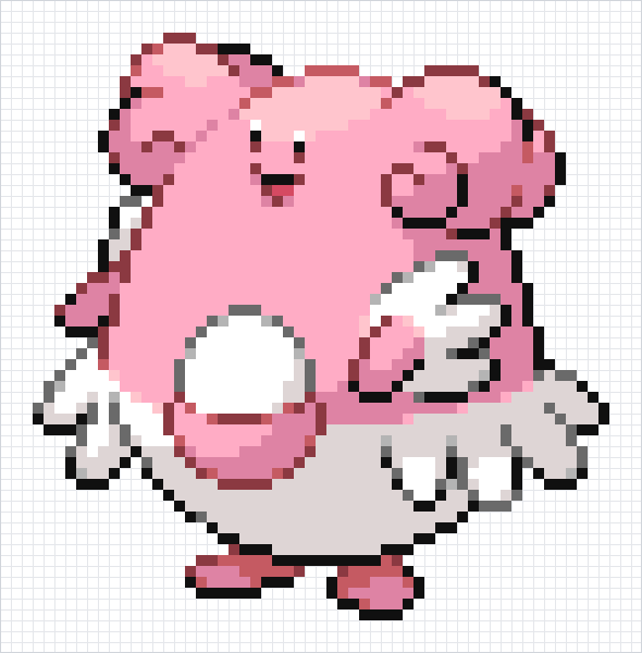 Blissey Pixel Art Grid