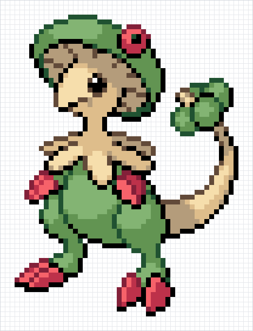 Breloom Pixel Art Grid