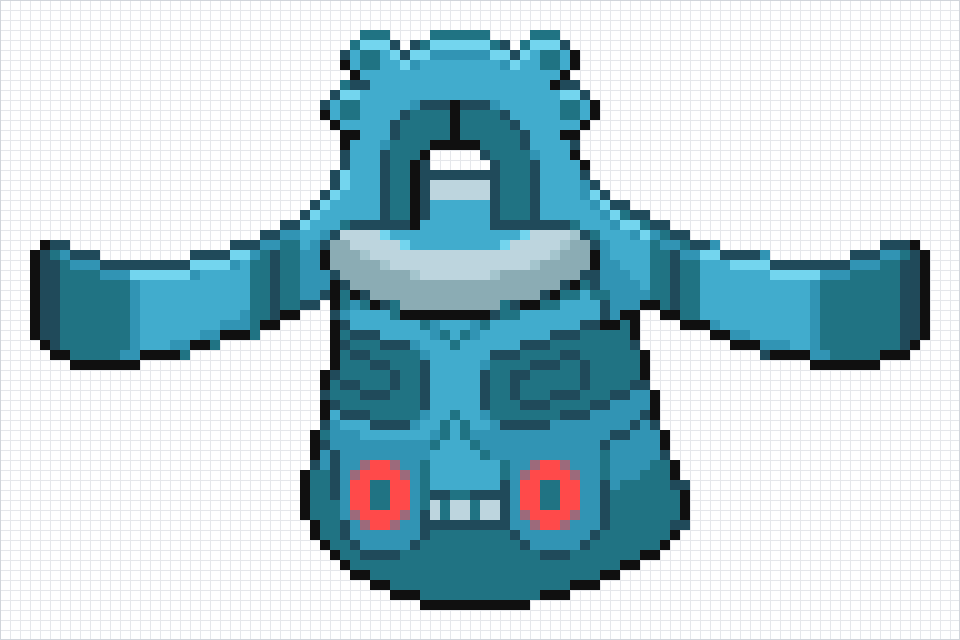 Bronzong Pixel Art Grid