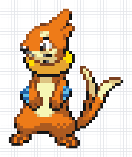 Buizel Pixel Art Grid