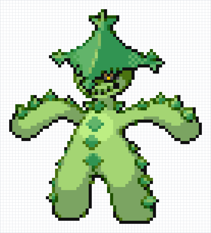 Cacturne Pixel Art Grid