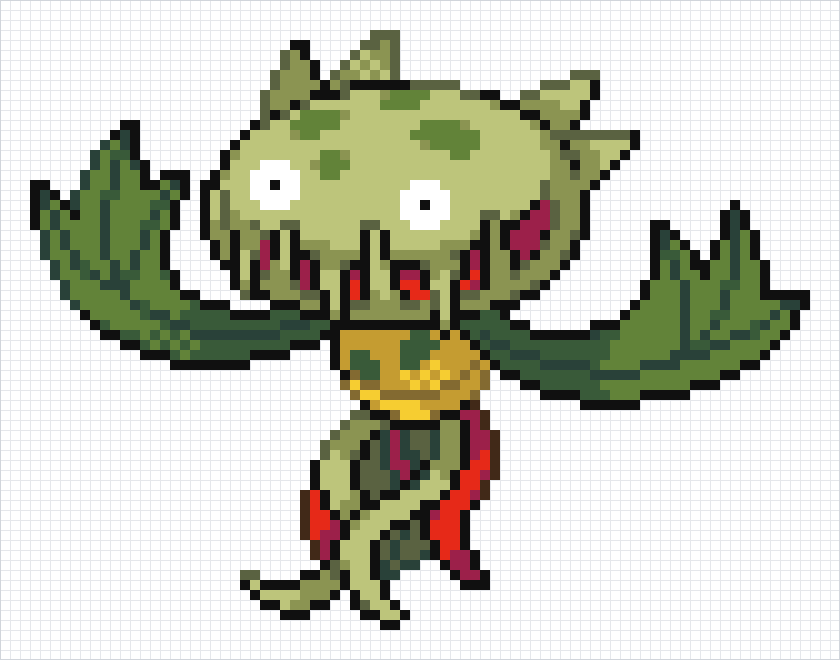 Carnivine Pixel Art Grid