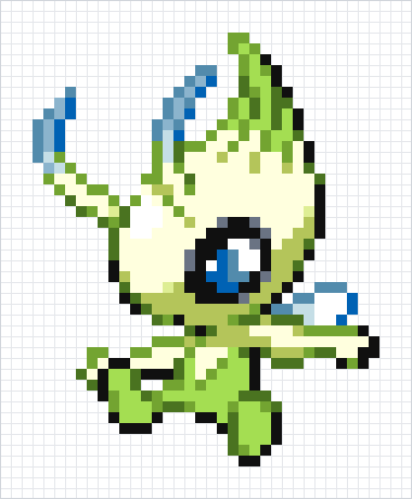 Celebi Pixel Art Grid