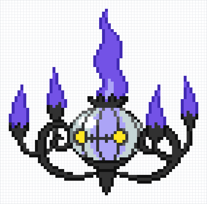 Chandelure Pixel Art Grid