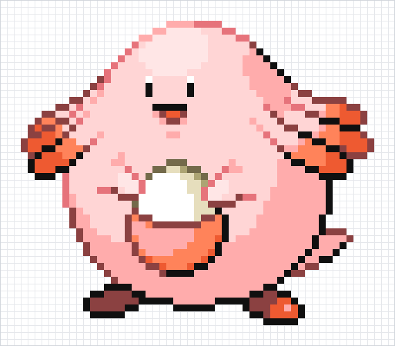 Chansey Pixel Art Grid