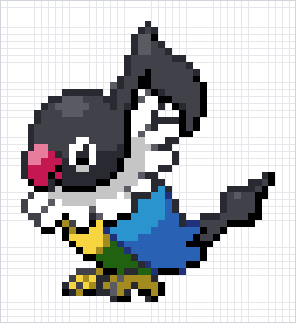 Chatot Pixel Art Grid