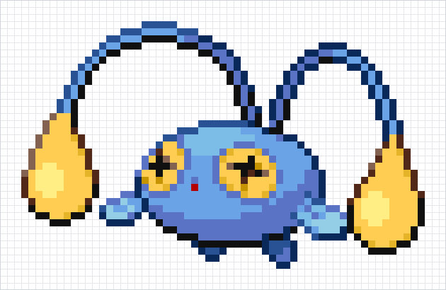 Chinchou Pixel Art Grid