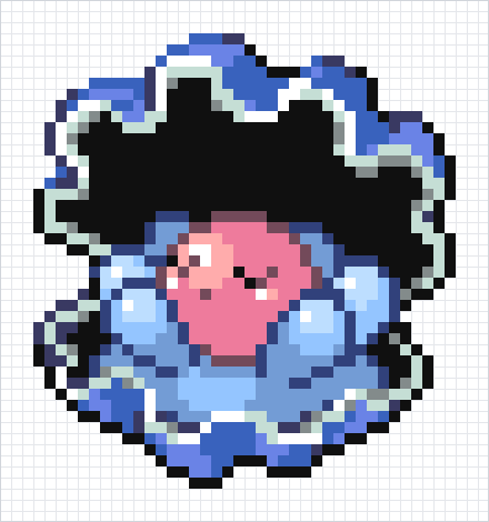 Clamperl Pixel Art Grid