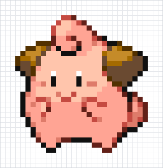 Cleffa Pixel Art Grid