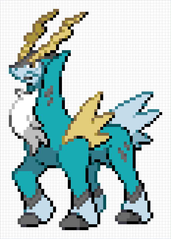 Cobalion Pixel Art Grid