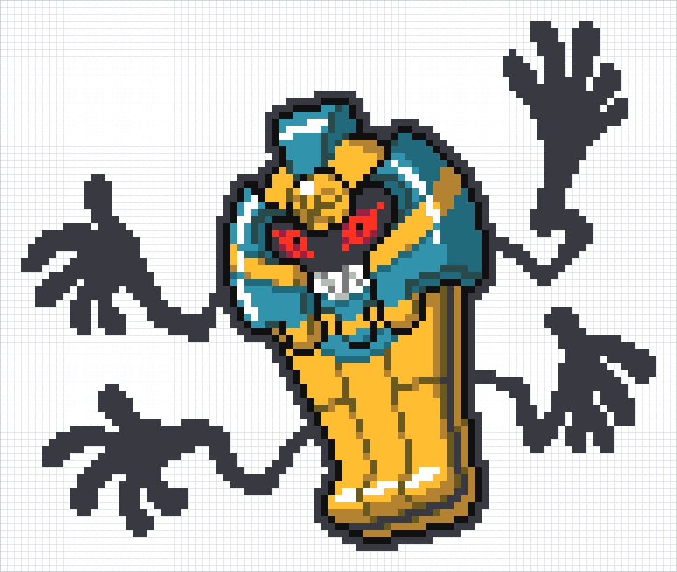 Cofagrigus Pixel Art Grid