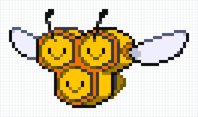 Combee Pixel Art Grid