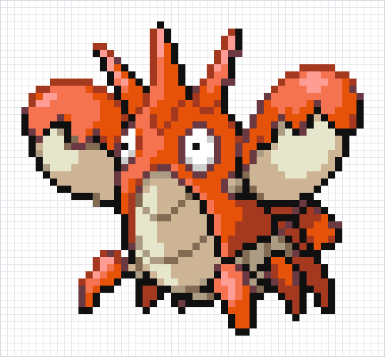 Corphish Pixel Art Grid