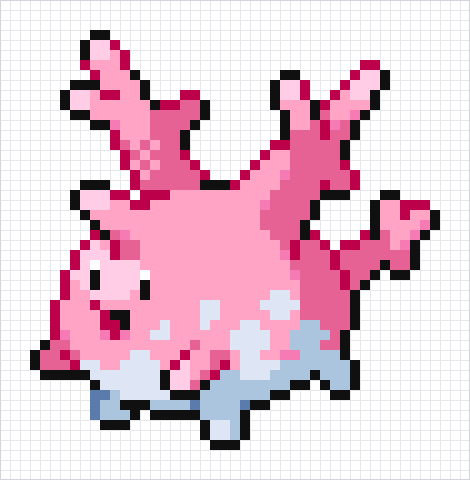 Corsola Pixel Art Grid