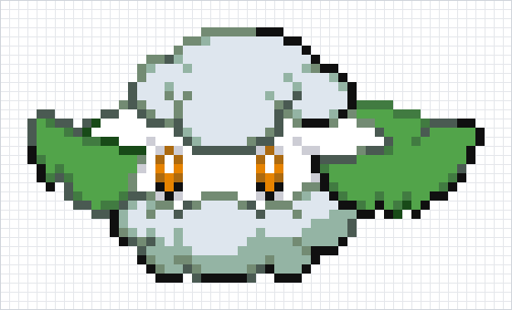 Cottonee Pixel Art Grid