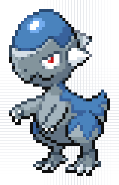 Cranidos Pixel Art Grid