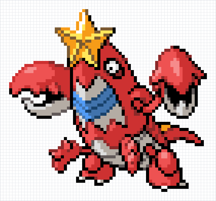 Crawdaunt Pixel Art Grid