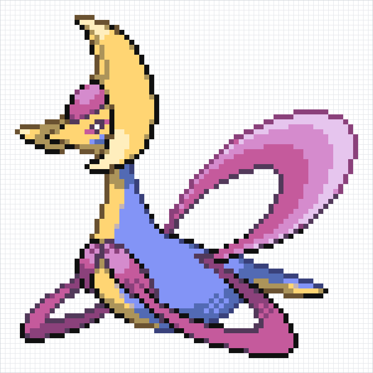 Cresselia Pixel Art Grid