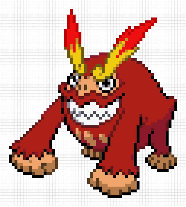 Darmanitan Pixel Art Grid