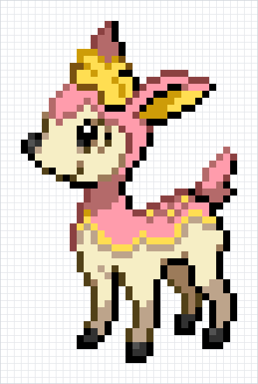 Deerling Pixel Art Grid