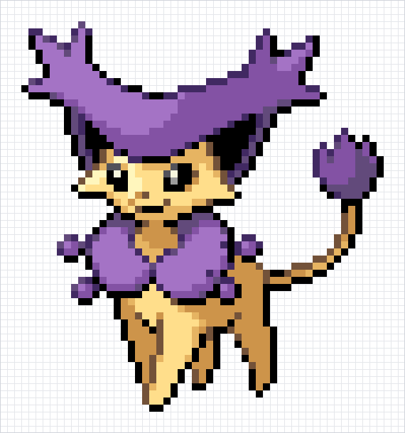 Delcatty Pixel Art Grid