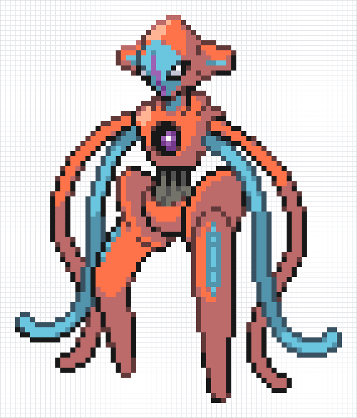 Deoxys Pixel Art Grid