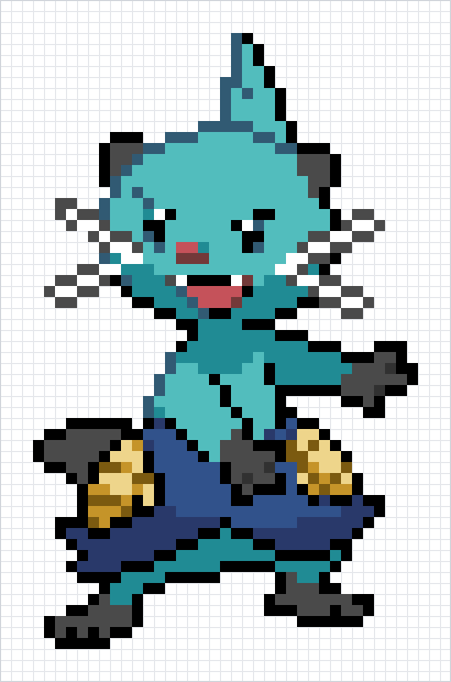 Dewott Pixel Art Grid