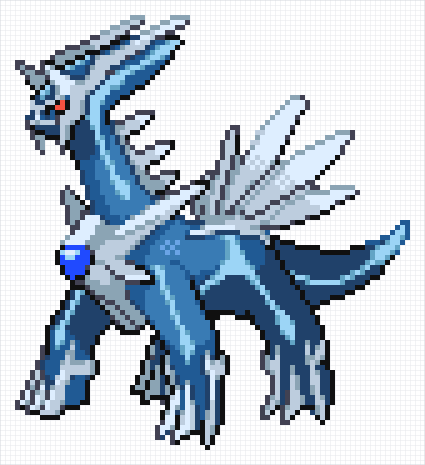 Dialga Pixel Art Grid