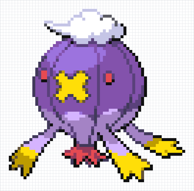 Drifblim Pixel Art Grid