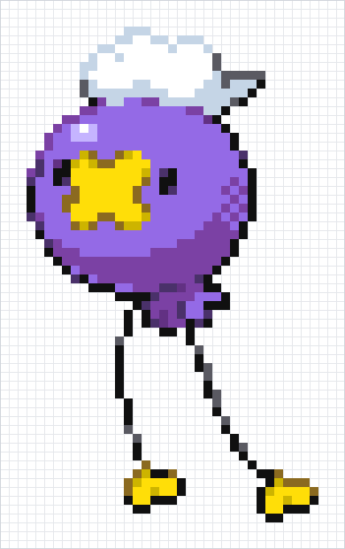 Drifloon Pixel Art Grid