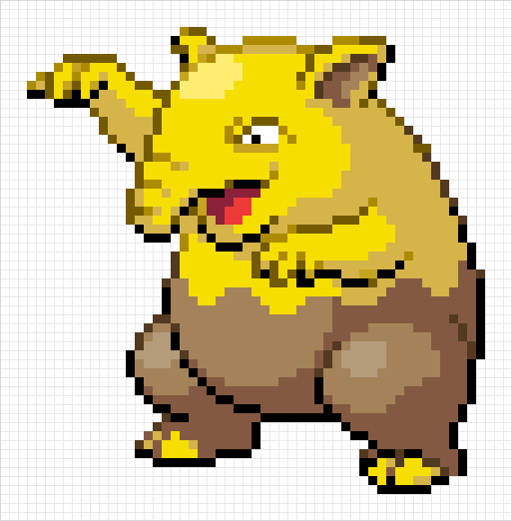 Drowzee Pixel Art Grid