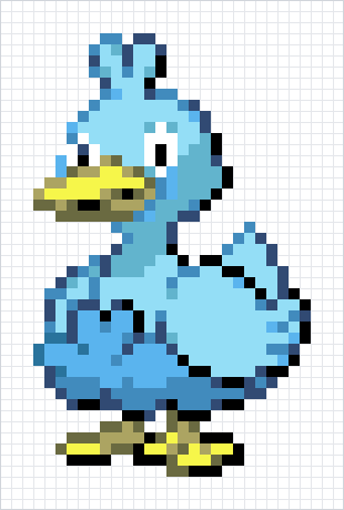 Ducklett Pixel Art Grid