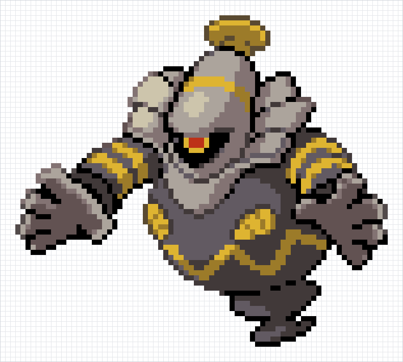 Dusknoir Pixel Art Grid