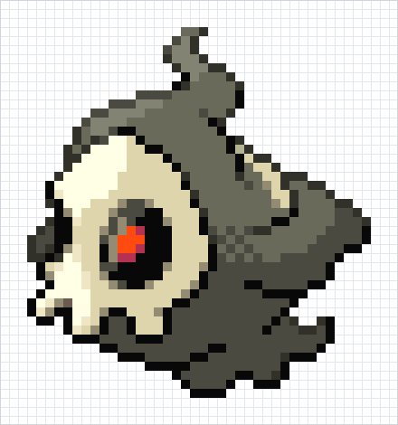 Duskull Pixel Art Grid